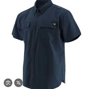navy Blue Caterpillar CAT canvas 100% cotton work shirt XXL